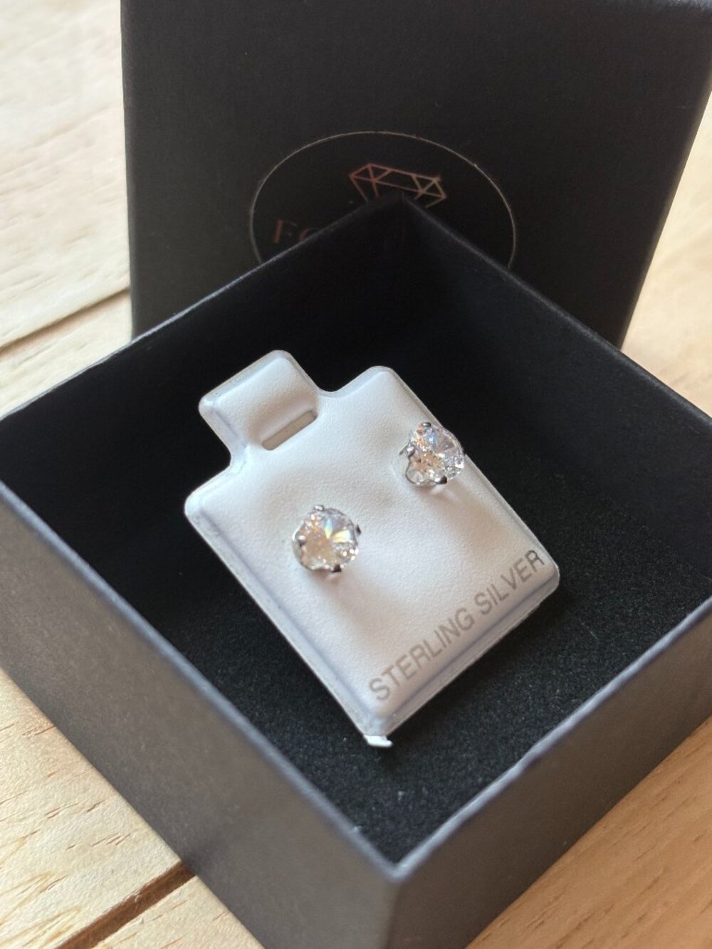 Forever Jewelry Sterling Silver 5mm CZ Stud Earrings, Danity / NIB